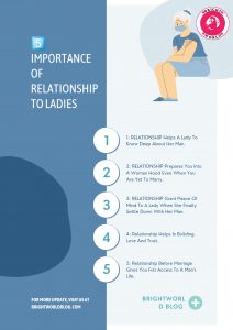 5 importance of Relationship to ladies