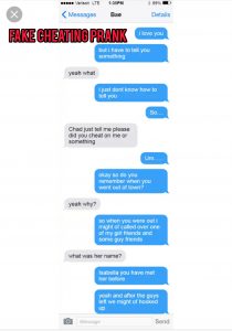 Fake cheating text prank